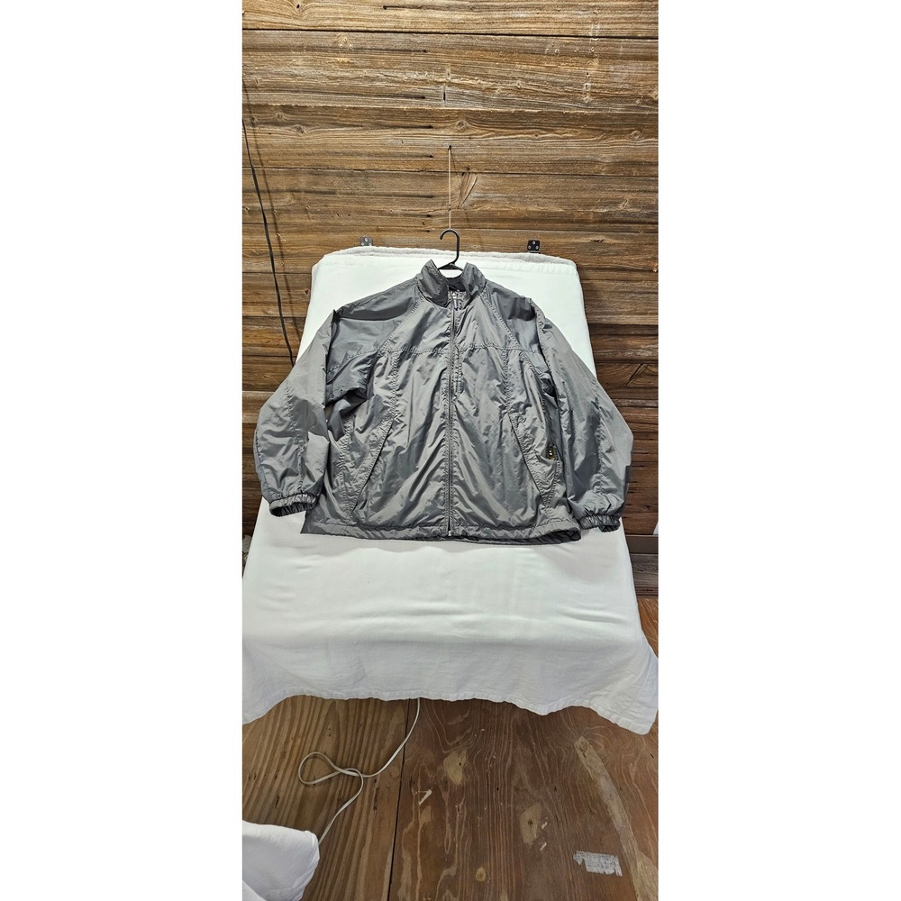 Weather Tamer Mens Gray Full Zip Windbreaker Jacket Mesh Lined Size Medium